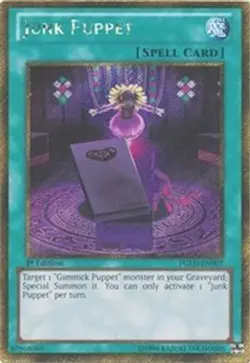 Yugioh - Junk Puppet (Gold Secret Rare) (Unlimited) - PGLD-EN007 (P) - Image 1