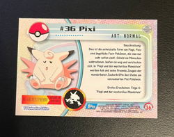 1999 Topps Pokemon Blue Logo TV Animation Edition Pixi #36 - Image 2