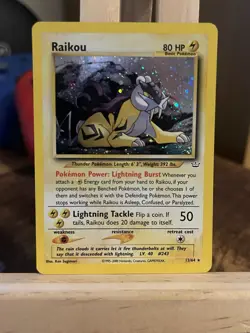 Pokemon TCG Raikou Neo Revelation Holo Card 13/64 Unlimited Rare - Image 1