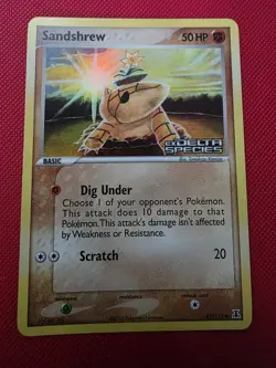 Sandshrew 82/113 EX Delta Species Stamped Reverse Holo Pokemon TCG Card - Image 1