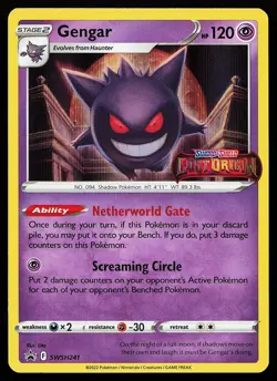 Gengar SWSH241 Holo Lost Origin Stamped Promo Pokemon Card - Image 1