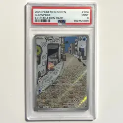 Slowpoke 204/198 Pokemon Scarlet & Violet Base Set Illustration Rare PSA 9 - Image 1