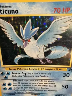 Articuno 2/62 Holo Fossil Set Vintage Pokemon Card LP/MP WOTC 1999 - Image 2