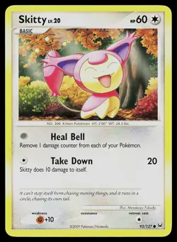 Pokemon Card Platinum Skitty 93/127 Common - Image 1