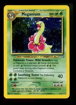 #2 Meganium 11/111 Neo Genesis 2000 Holo Rare WOTC Pokemon Card TCG - Image 1