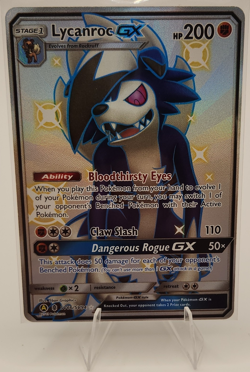 Pokemon Lycanroc GX Full Art Shiny Holo Rare Hidden Fates Card SV66/SV94 200 HP - Image 1