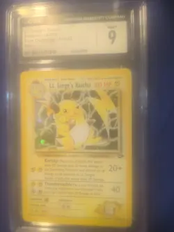CGC 9 Mint Lt. Surge's Raichu 11/132 Gym Challenge 2000 Holo Pokemon Card TCG - Image 1