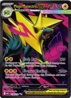 Pokemon TCG Mega Manectric ex 158/132 Me01: Mega Evolution Holo NM - Image 1