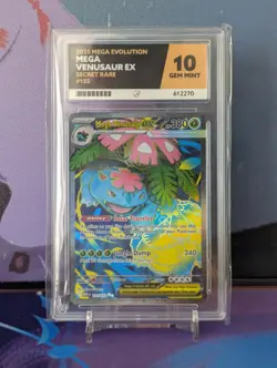 Pokemon Mega Venusaur EX Mega Evolutions 155/132 Graded ACE 10 - Image 1