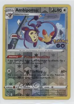Ambipom Reverse Foil Pokemon Sword & Shield Pokemon Go #057 - Image 1