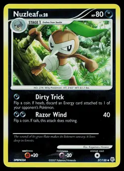 Pokemon Diamond and Pearl 57/130 Nuzleaf Reverse Holo - Image 1