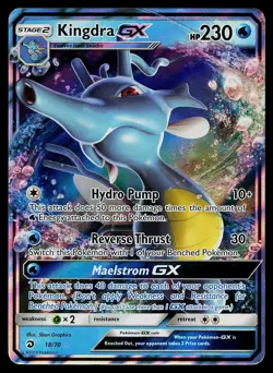 Pokemon Card Dragon Majesty Kingdra GX 18/70 Rare - Image 1