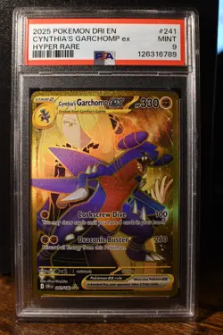 Pokemon TCG: Destined Rivals Cynthia's Garchomp EX Hyper Rare Gold #241 PSA 10 - Image 1