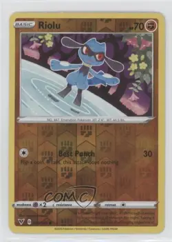 Riolu Reverse Foil Pokemon Sword & Shield Vivid Voltage #090 - Image 1