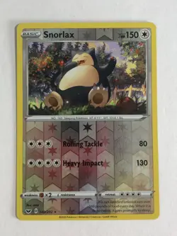 Pokemon TCG Sword & Shield Base Reverse Holographic Snorlax 140/202 Near Mint - Image 1
