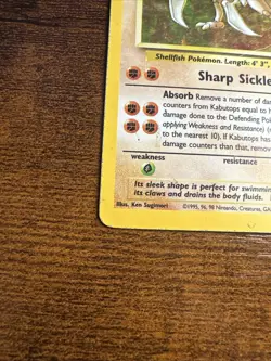 Pokemon TCG Kabutops Holo Rare Unlimited 9/62 Fossil Vintage DAMAGED - Image 5