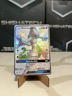Pokemon TCG Mewtwo GX SV59/SV94 Holo Full Art Shiny Rare Hidden Fates - Image 1