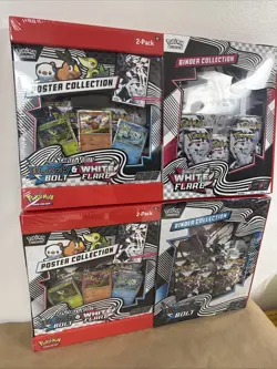 Pokemon Black Bolt and White Flare Binder and Poster Collection Lot of 2 - Image 1