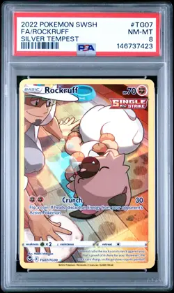 PSA 8 | Pokemon TCG | Silver Tempest | Rockruff #TG07 - Image 1