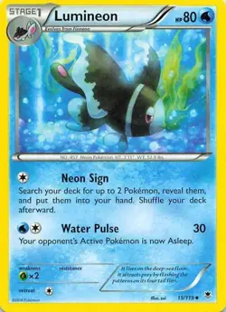 Lumineon 19/119 Phantom Forces Rare NM Pokemon TCG - Image 1