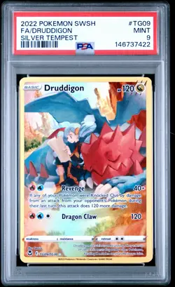 PSA 9 | Pokemon TCG | Silver Tempest | Druddigon #TG09 - Image 1