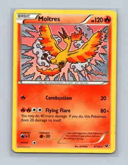 Moltres 9/124 Rare Fates Collide Pokemon Lightly Played - Image 1