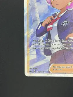 Pokemon Peonia Ultra Rare Full Art Holo Trainer 196/198 Swsh06: Chilling Reign - Image 3