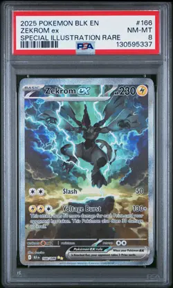 2025 POKEMON BLK EN-BLACK BOLT SPECIAL ILLUSTRATION RARE #166 ZEKROM EX PSA 8 - Image 1