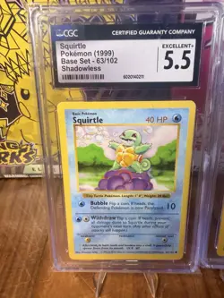 1999 Pokemon Nidoqueen Holo 7/64 CGC 6.5 Squirtle Shadowless 63/102 CGC 5.5 - Image 2