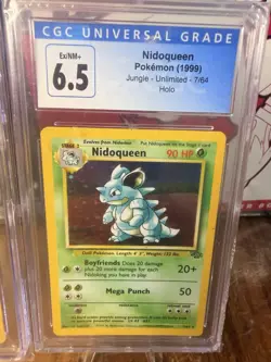 1999 Pokemon Nidoqueen Holo 7/64 CGC 6.5 Squirtle Shadowless 63/102 CGC 5.5 - Image 3