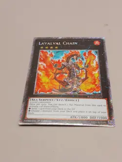 Yugioh Lavalval Chain RA04-EN162 Platinum Secret Rare 1st Edition - Image 1