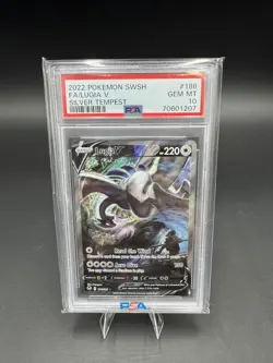 2022 Pokemon SWSH Silver Tempest Lugia V #186/195 PSA 10 GEM MINT Pokemon - Image 1