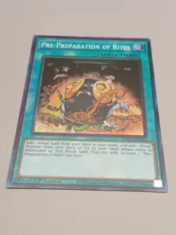 YuGiOh! - Pre-Preparation Of Rites - 1st Edition Super Rare RA01-EN055 NM - Image 1