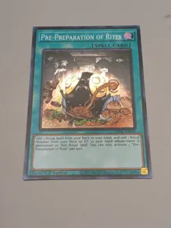 YuGiOh! - Pre-Preparation Of Rites - 1st Edition Super Rare RA01-EN055 NM - Image 2