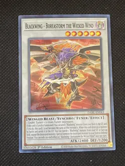 YuGiOh! - Blackwing - Boreastorm the Wicked Wind DABL-EN043 Super Rare 1st Ed NM - Image 1