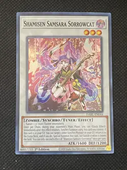 YuGiOh! - Shamisen Samsara Sorrowcat DABL-EN044 Super Rare 1st Edition Near Mint - Image 1