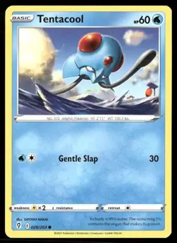 2021 Evolving Skies Set Pokemon Card 026 Tentacool NM - Image 1