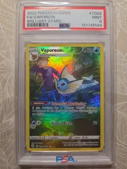 Pokemon Vaporeon Brilliant Stars Trainer Gallery Ultra Rare TG02/TG30 PSA 9 - Image 1