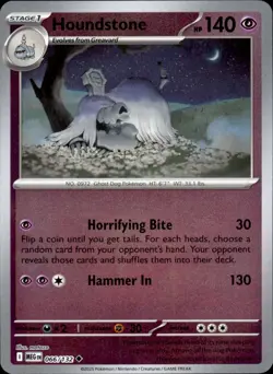 Houndstone 066/132 Reverse Holo - Pokemon ME01: Mega Evolution - NM - Image 1