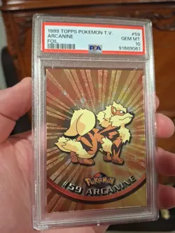 1999 TOPPS POKEMON TV FOIL #59 ARCANINE PSA 10 - Black Label - Image 1