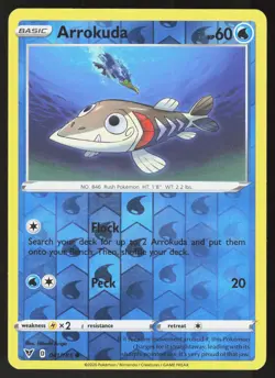 Arrokuda 041/185 Common Vivid Voltage Pokemon Reverse Holo Lightly Played - Image 1