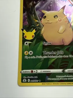 PIKACHU 2021 POKEMON SWSH CELEBRATIONS RARE FULL ART 005/025 - Image 2