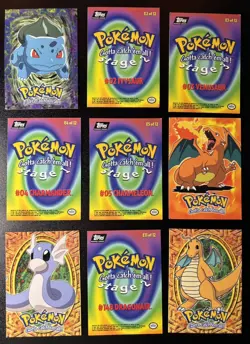 1999 Topps Pokemon the First Movie Complete Set of 72 w. Checklist - Black Logo - Image 1