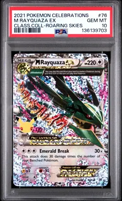 2021 Pokemon Celebrations Classic Collect M Rayquaza Ex Roaring Skies 76 PSA 10 - Image 1