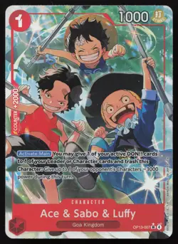 Ace & Sabo & Luffy (Alternate Art) OP13-007 Foil Carrying On His Will NM - Image 1