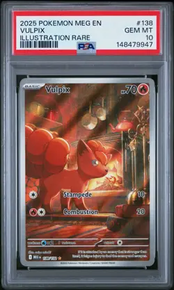 2025 POKEMON MEG EN-MEGA EVOLUTION ILLUSTRATION RARE #138 VULPIX PSA 10 - Image 1