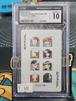 1998 Pokemon Yellow Playing Cards Joker Gym Leaders CGC 10 - Image 1