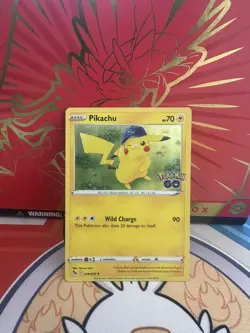 POKEMON PIKACHU 028/078 RARE HOLOFOIL POKEMON GO NM CARD - Image 1