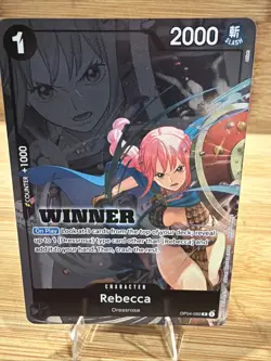 One Piece Promotion Cards - Rebecca Winner Pack 2025 OP04-092 Stamped Promo Card - Image 1
