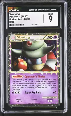 CGC 9 MINT Slowking 2010 Undaunted 85/90 Holo Pokemon Card - Image 1
